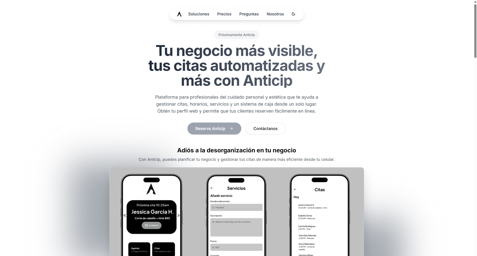 Sitio web Anticip