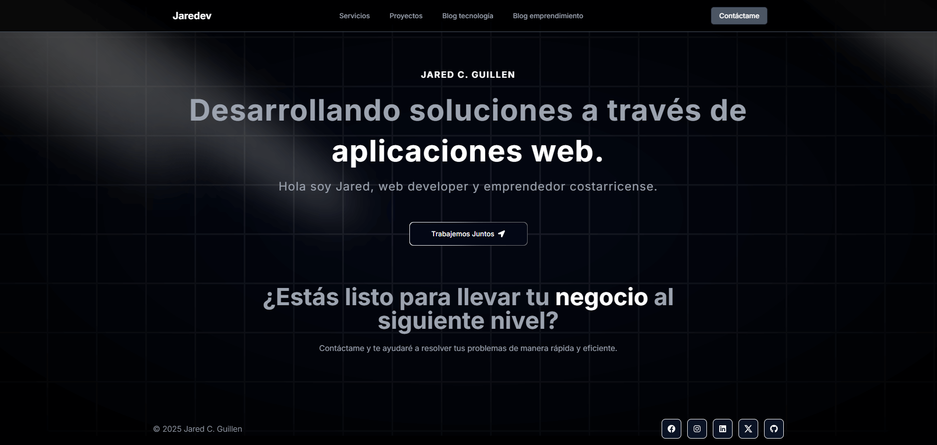Sitio web Jaredeveloper