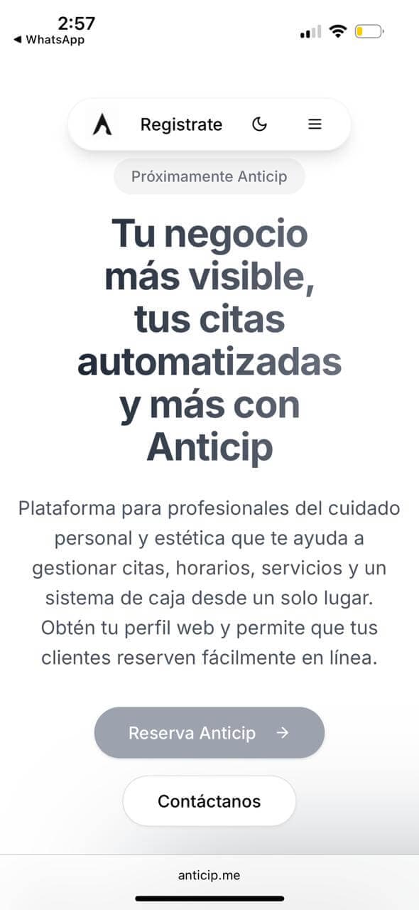 Landing page de Jared