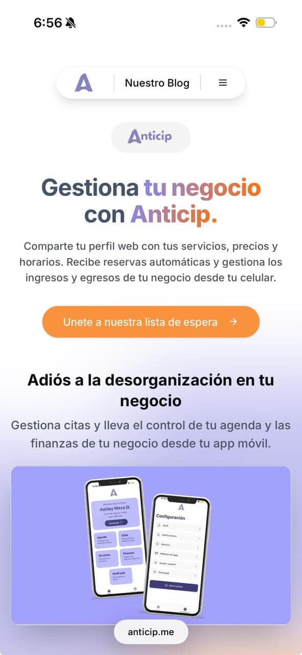 Landing page de Jared